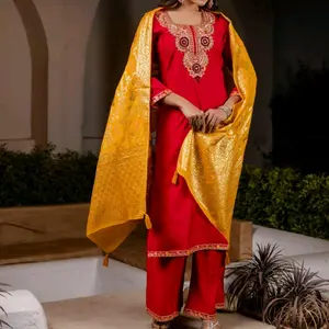 Bollywood style three pieces Premium rayon Sarara suites comes with Banarasi Dupatta Womenswear Clothes