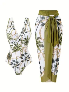 Women's Swimwear Collection - High Waisted Bikini, Bandeau 2 Piece, Halter Tankini, Long Sleeve Rash Guard Swim Dress, Floral/Checkerboard/Leopard/American Flag Print Bathing Suits for Beach Pool Vacation