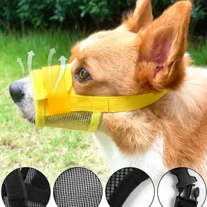 Dog mouth cover anti-bite, anti-barking, drinking water, anti-indiscriminate eating mask, pet barking device, small and medium dog mouth cover halti  collar custom patch