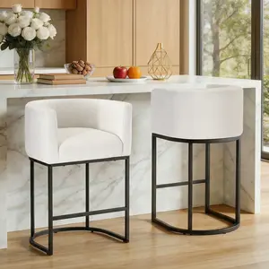Counter Height Bar Stools Set of 1, Fabric Barrel Stools,Chair for Kitchen island,Pub Dining Room Multiple Heights,Easy Assemble Comfort Support