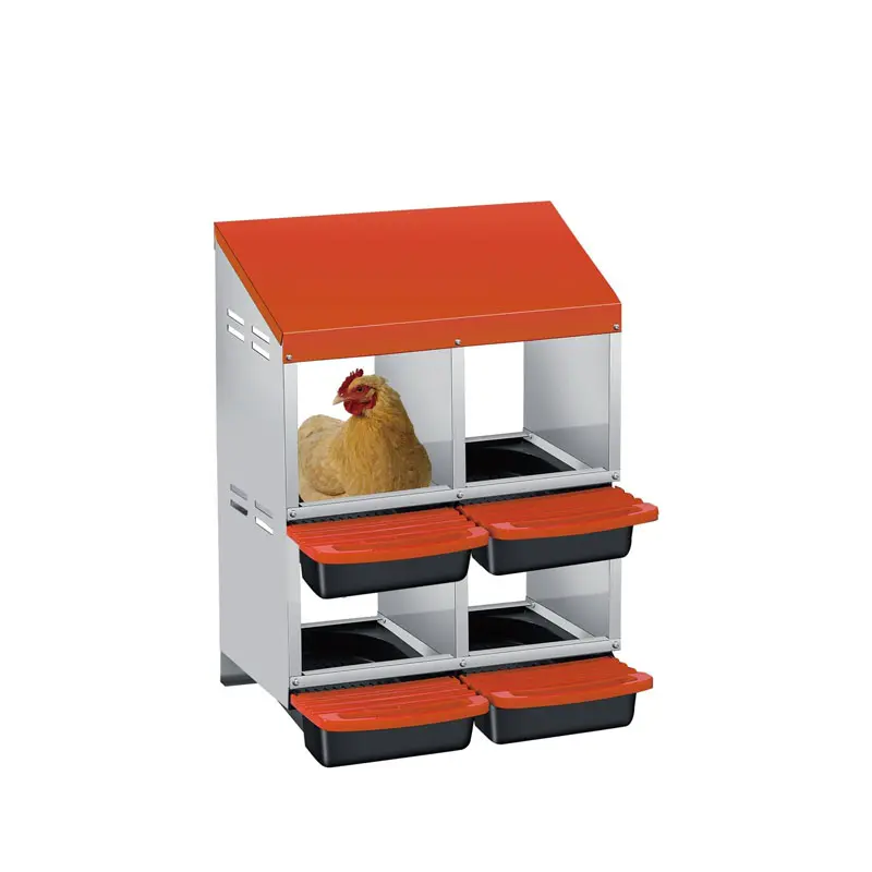 Garvee Chicken Nesting Boxes with Rollout Egg Collection – 4-Compartment Metal Hen Nest Box with Removable Trays, Slanted Roof & Ventilation, Wall Mount or Standing for Backyard Poultry Coop