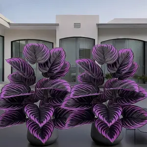 Large Realistic Orchid Plants, Elegant Deep Flowers & Dense Leaves, Indoor Outdoor Decor, No Maintenance, Year-Round Decoration