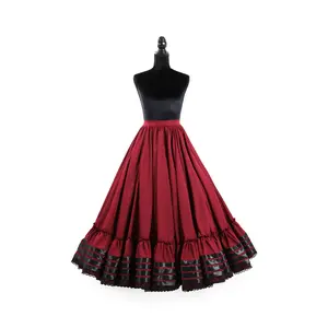Hoja de Maiz Doble Vuelo Folklórico Practice Skirt – Tinto