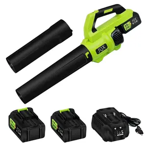 JQX Cordless Electric Leaf Blower / Snow Blower, 21V 4000mAh Battery, Quick Charger, Turbo Dual-Speed Motor, 2 Gear Speed, Ergonomic Design, Efficient for Cleaning Leaves, Snow and Dust fathersdaygift