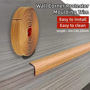 1 Roll 6 Meters/236.22 Inch Self-Adhesive Flexible Wall Corner Decorative Strip，Flexible Wall Corner Protector Moulding Trim，pvc Border Protection Strip, Three in One Design, Suitable for Walls, Ceilings, and Countertops