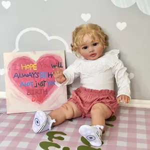 Realistic Reborn Baby Dolls Girl - 26 Inch Lifelike Newborn Baby Dolls Handmade Silicone Vinyl with Soft Cloth Body, Blonde Hair  with Clothes Christmas or Birthday Gift for Kids Age 3 + Rebirth Girl Doll with Accessories