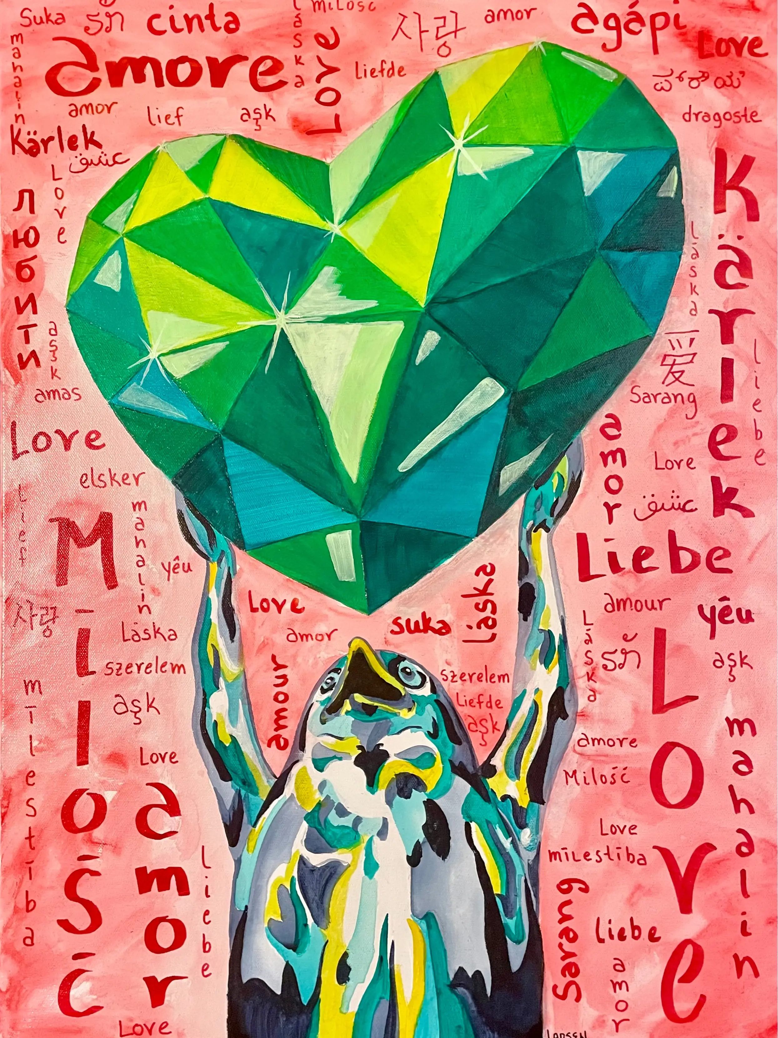 Original Artwork - Acrylic Painting on Canvas - "Love is Universal"