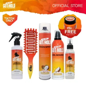 All Day Got Hold Complete Braiding Care Bundle for Knotless Braids, Boho Braids & Cornrows Mousse, Sheen Spray, Leave-In Conditioner, Anti-Itch Gel, Curl Brush & Free Edge Control