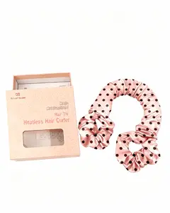 BONNET QUEEN Multi-function Satin Heatless Hair Curler & Hair Tie Non-Heating Hair Roller Curling Rod with Scrunchie, Large, Rosée Polka (For Big Curls), Wavy Curls, Heatless Styling Kit outdoorfun summervibes,summervibes
