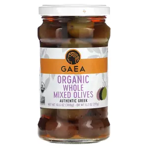 Gaea Organic Whole Mixed Olives, 10.6 oz (300 g)
