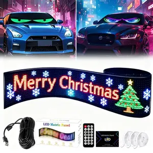 Editable LED display screens suitable for stores, four-wheel vehicles,bars and hotels.IP65 Waterproof, with Bluetooth control, customizable text and images. Black Friday and Christmas decorations, women and men gifts with evil eye flashing demon patterns.