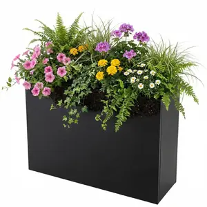 Galvanized Steel Raised Garden Planter Box, 36x12x26 in Rectangular Metal Planter for Patio or Garden