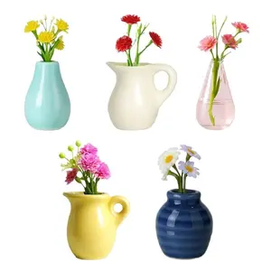 Mini Vase Ceramic Refrigerator Magnet - Creative DIY Flower Vase Fridge Sticker for Cute Home Decor & Personalized Kitchen Accessories