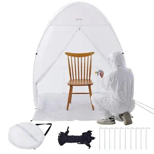 【fathersdaygift】VEVOR Spray Paint Shelter, 60 x 60 x 70 in Pop-Up Portable Spray Paint Tent with Built-In Floor, Exhaust Window and Storage Bag, Foldable Paint Booth for Furniture, DIY Hobby Tool Painting Station
