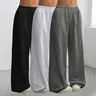 [Solid Color] 1/2/3 Pcs 1/2/3 Pack Oversized Sports Pants Loose Lounge Pants Black & Gray Pants Streetwear Pants Women Outfits Casual Pants Daily Wear Pants Womenswear Trouser