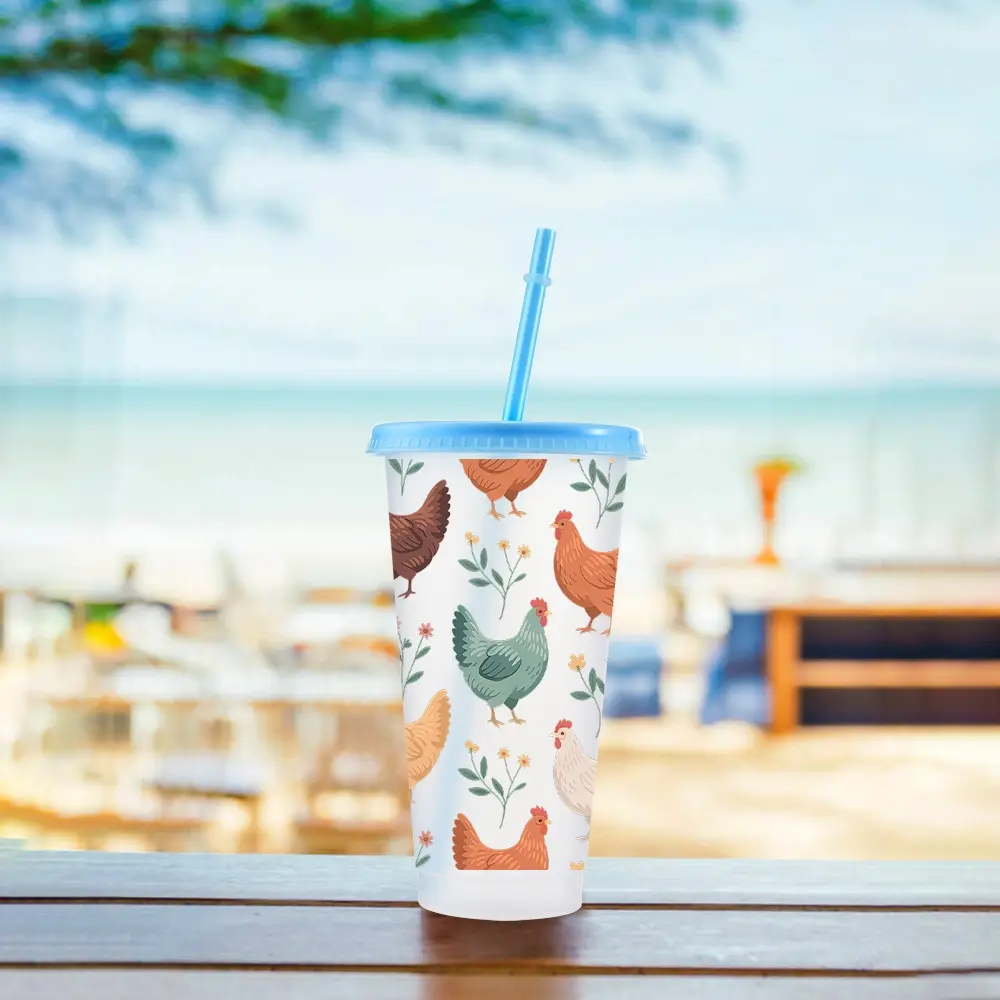 10pcs/24oz/710ml/Plastic Tumblers With Lid And Straw,Iced Coffee Cup,Festival  Party Supplies,Chicken Patterned Party Cup For Holiday Gift,The Best Gifts  For Family And Friends On Easter,Mother's Day,And Valentine's Day - TikTok  Shop