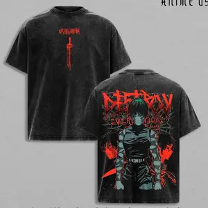 Jujutsu Kaisen Maki Zenin T-Shirt – Vintage Washed Anime Character Graphic Tee, Dark Manga Aesthetic Print, Oversized Soft Cotton Streetwear, Unisex Casual Apparel, Gift for Anime Fans UVE