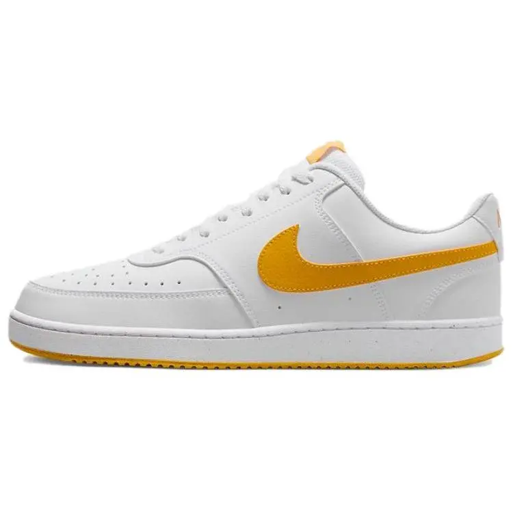 Men's Nike Court Vision LO Low-Top Sports Shoes, Casual Athletic Trainer Footwear in White and Orange