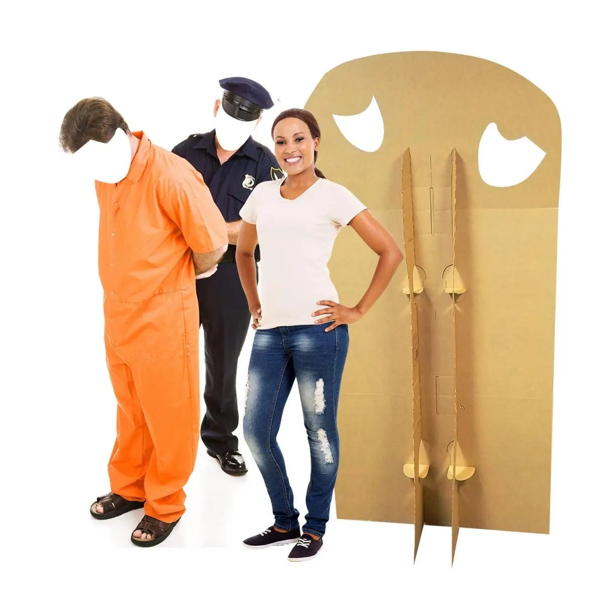 67 x 33 in. Inmate & Police Officer Standin Cardboard Standup
