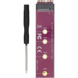 for MacBook Air Pro 2013-2017 A1465 A1466 A1398 A1502 12+16Pin to NVME M-Key M.2 PCI-E 4.0 3.0 SSD Hard Drive 2230 2242 2260 2280 Adapter Expansion Board Upgrade Converter Purple