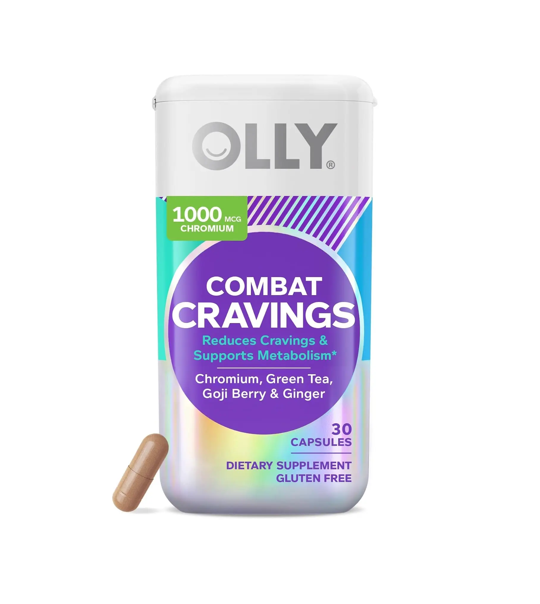 OLLY Combat Cravings, Metabolism Support, 1000 mcg Chromium - 30 Count