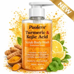 [NEW] Turmeric Kojic Acid Body Wash, Exfoliating Scrub Cleanser for Face and Body, with Niacinamide, Vitamin C & Centella, Hydrating Daily Wash, 300ml