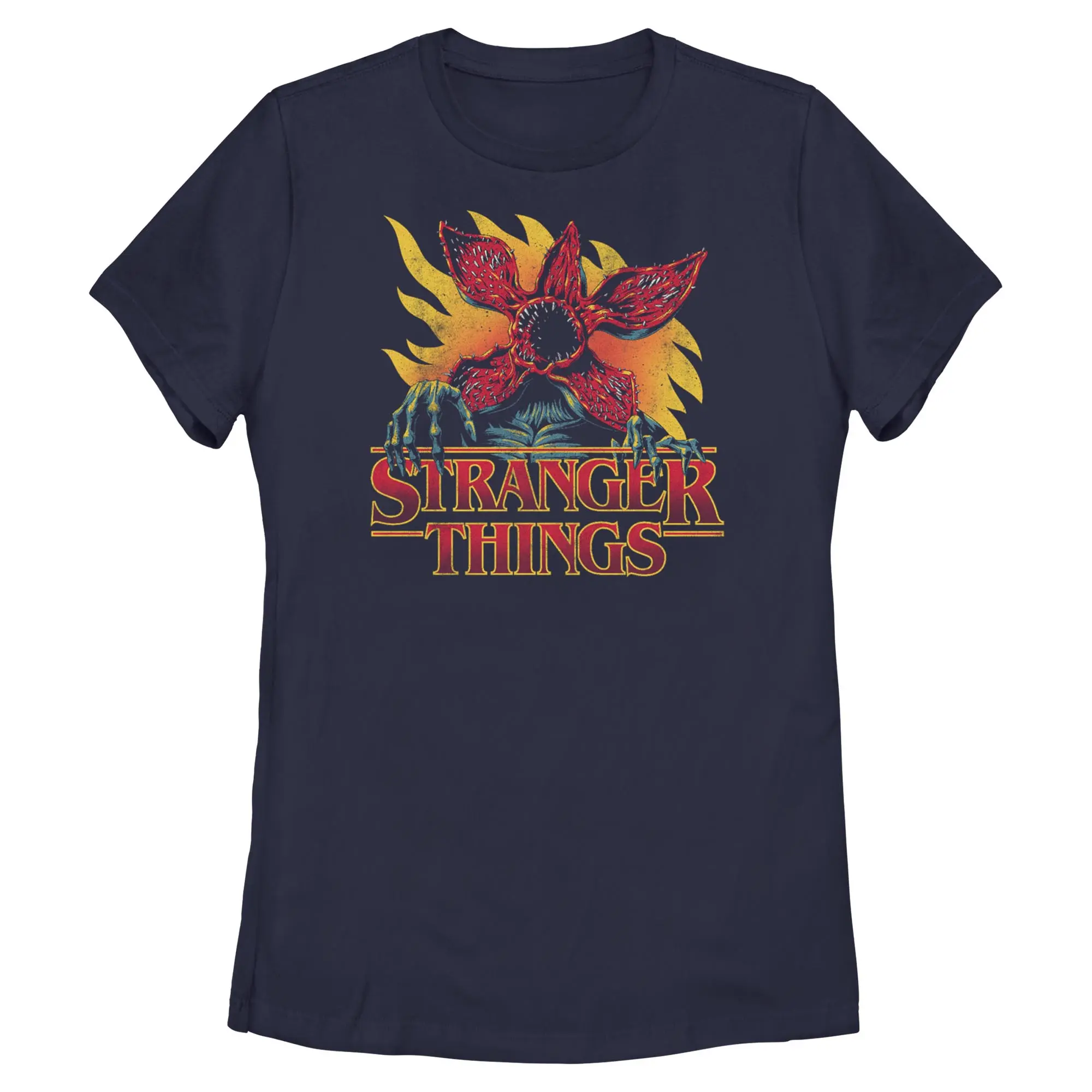 Stranger Things Demogorgon Flame Art Juniors T Shirt