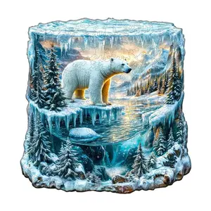 Frozen polar bears-1 Wooden Jigsaw Puzzle