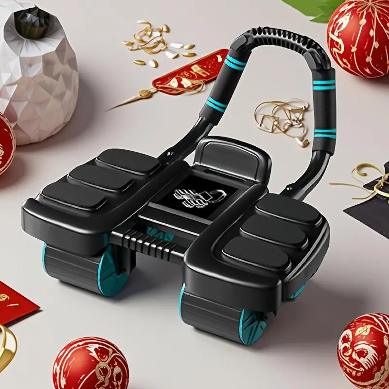 Home Fitness Equipment, Abdominal Body Roller, Four-wheel Design, New Elbow Support, Automatic Rebound, Upgraded Core Training Equipment - A Must for Home Fitness