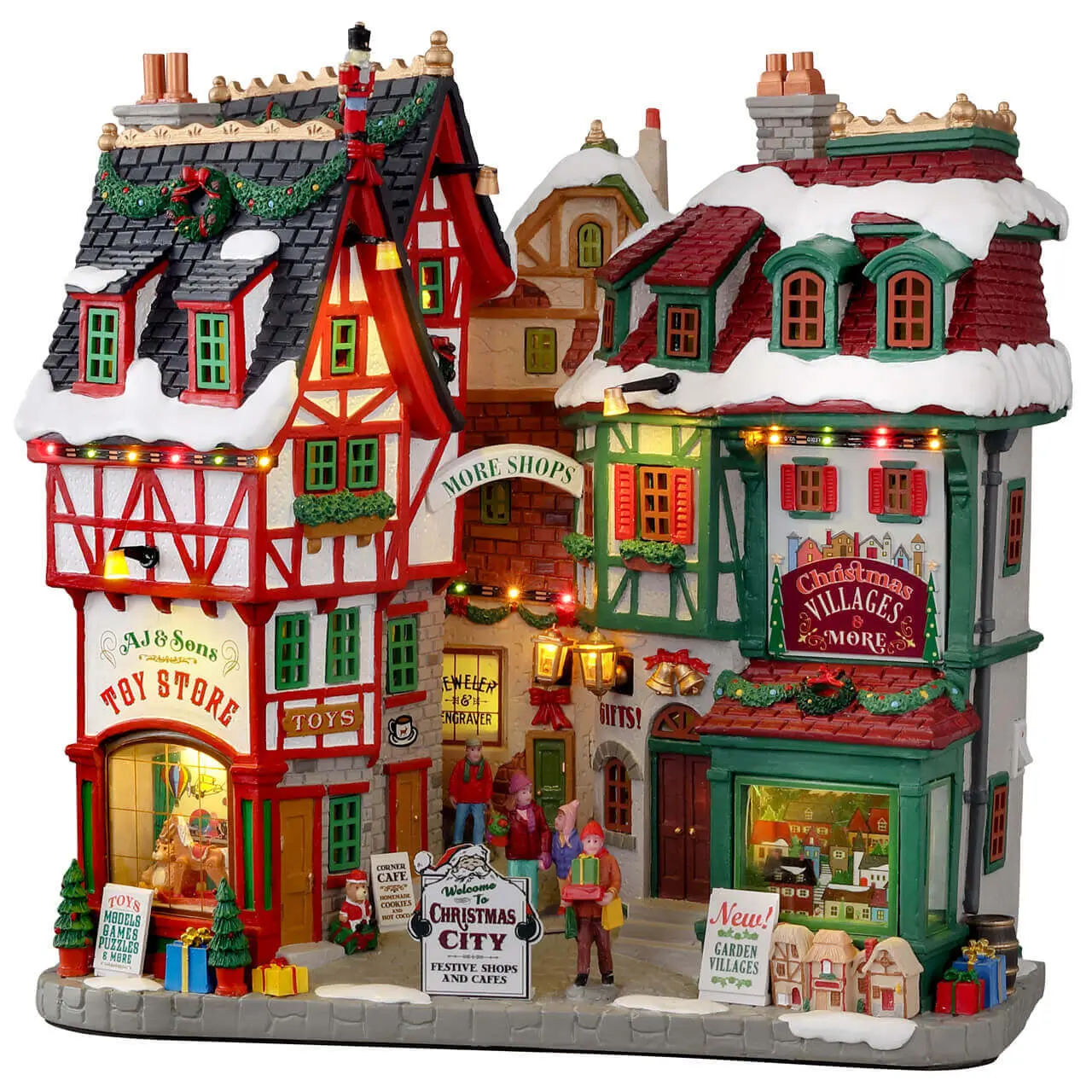 Lemax Christmas City Facade Lighted Battery Operated Building #15739