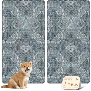 Nunubaby Washable Pee Pads for Dogs,Stylish,Super Absorbent,Non-Slip and Leak-Proof Pee Pads.Reusable Potty Pads for Dogs for Crates,Couch,Floors,Whelping Pads Litter Mat Pet Supplies,Feeding mat,runner rug Puppy Liner Clean Diy