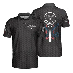 Golf Club Ft Beer Michel0b Ultra Golf Black Polo Shirt All Black Print 3D Polo Shirt Idea Gift Beer Lover Casual Activewear