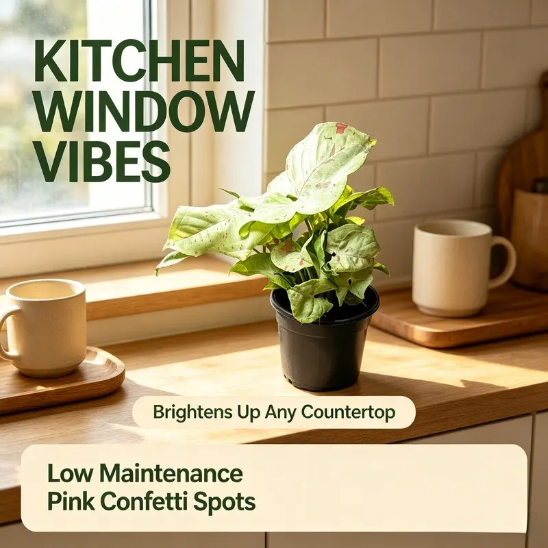 RZ-35 Syngonium Milk Confetti Live Indoor Plant, Low-Maintenance Houseplant for Home Garden Decor