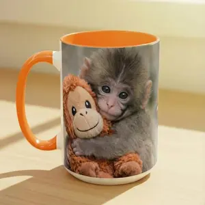 [SALE OFF] Punch The Monkey Ceramic Mug, Viral Panchi-kun Japanese Macaque Cup, Emotional Support Animal Lover Gift, Hang In There Encouragement Mug