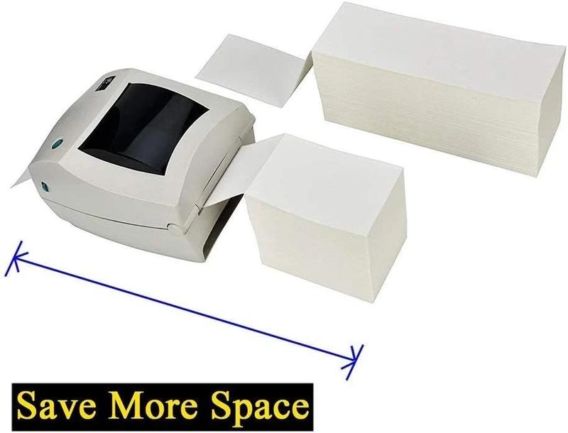 Fanfold 4 x 6 Direct Thermal Shipping Labels with Perforations for Direct Thermal Printers - 500 Labels per stack