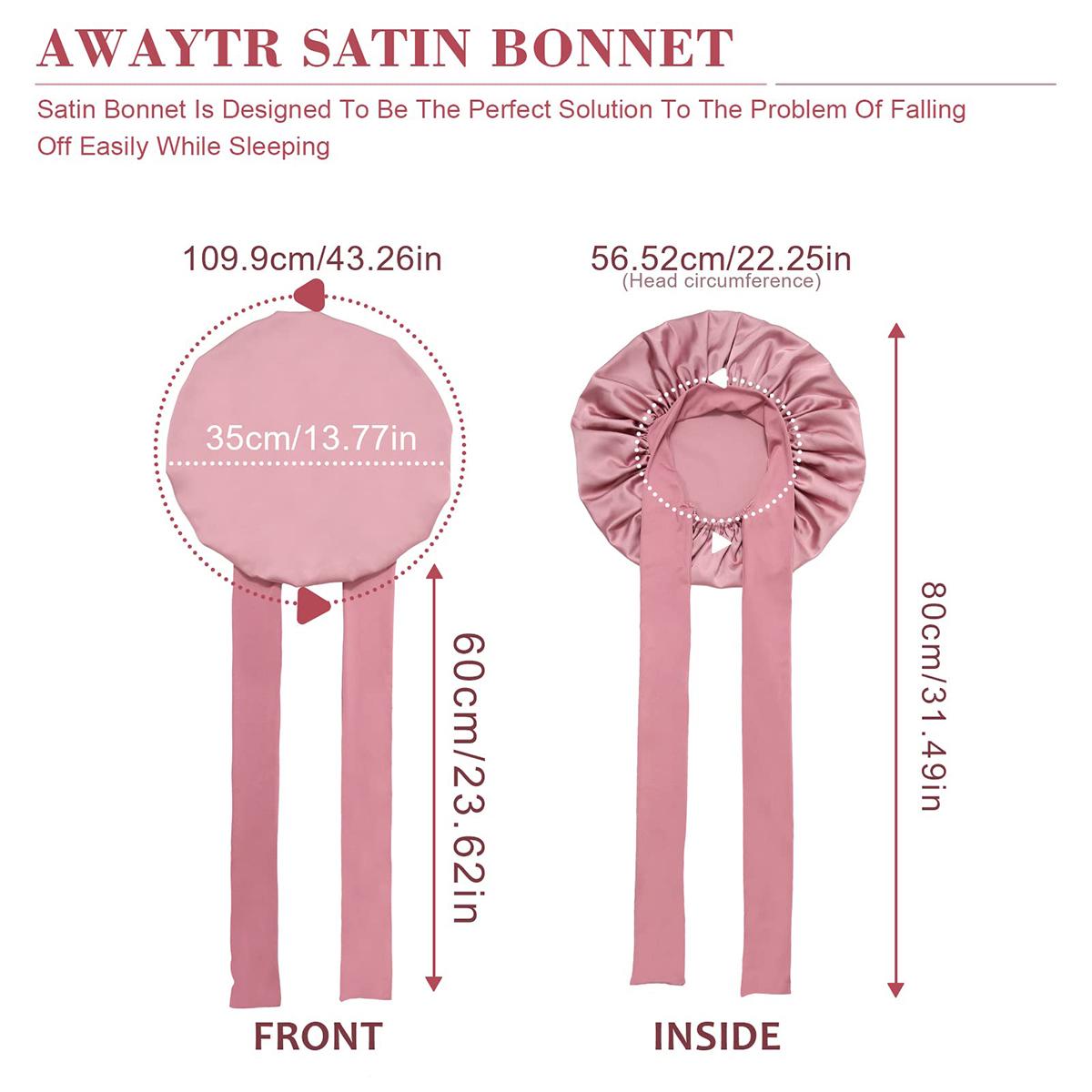 AWAYTR Satin Hair Bonnet Solid Color Single Layer Sleeping Caps Purple HairCare Cap Spring Summer Night Cap with Elastic Tie Band for Women TikTokShopBlackFriday