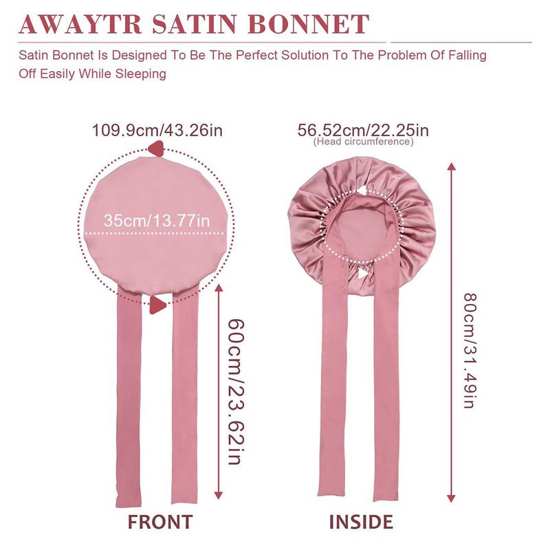 AWAYTR Satin Hair Bonnet Solid Color Single Layer Sleeping Caps Purple HairCare Cap Spring Summer Night Cap with Elastic Tie Band for Women TikTokShopBlackFriday
