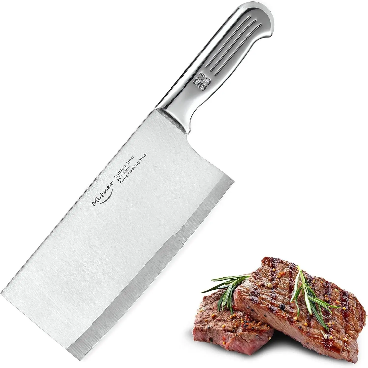Meat Cleaver 7 inch Butcher Knife - Stainless Steel Chinese Chef Knife - Cleaver Knife for Restaurants and Home Blade, Knives