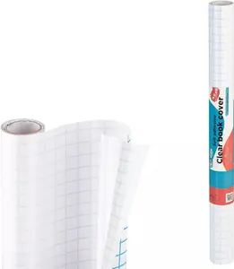 Enday Contact Paper Clear, 13.5 x 5-Feet, Transparent Self Adhesive Book and Textbook Covers for Paperbacks and Hard Covers, Plastic Protective Covering Contact Paper Roll, Acid Free
