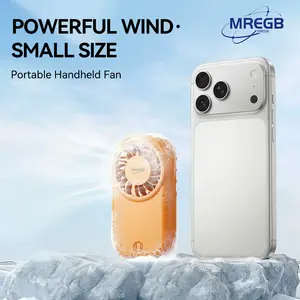 MREGB 2026 Mini Handheld Fan – Ultra Slim Portable USB Rechargeable Personal Fan with Strong Airflow, Pocket Size Cooling Fan for Travel, Outdoor, Office & Summer Use