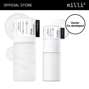 [millimilli] 500 Dalton Protein Duo — Korean Hydrating Mist + Firming Ampoule, Sub-500 Da Anti-Aging K-Beauty Set with Collagen Peptides for Dewy Lift, 1.86 + 1.01 fl.oz.