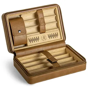 Cigar  Cedar Wood Lined Travel Humidor with  Case Box  Gift