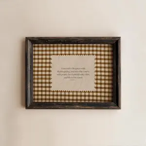 Vintage Scripture Wall Art Bible Verse Gingham Psalm 100 Thanksgiving Christian Home Decor