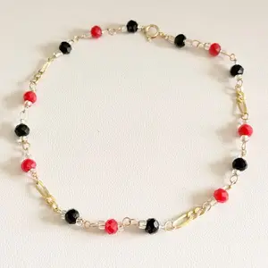 10k Handmade Bracelet - Black & Red