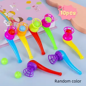 10pcs Random Color Pipe Blower Toy for Kids, Floating Bubble Wand Ball, Boys Girls Party Favors, Fun Playset, Bubble Spinner Wand