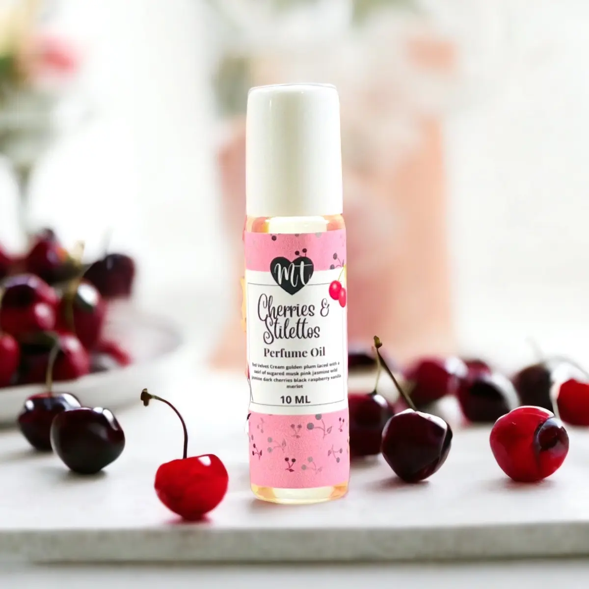 Cherries and stilettos Roll-On Fragrance Oil - A Captivating Scent of Black Raspberry and Vanilla Merlot for Smelling Good, Unisex Concentrated Body Oil, 0.23 oz, Captivating Scents, Concentrated Oil Perfume