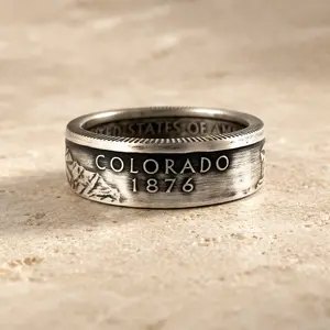 THE COLORADO QUARTER Commemorative Ring, Unique Ring for Jewelry Enthusiasts, Unique Rings