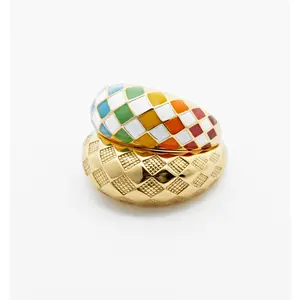 Checker Rings - Rainbow Set of 2