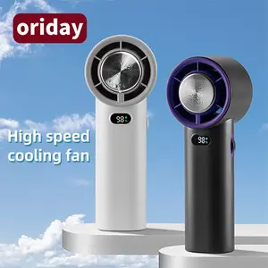 Oriday Portable High Speed Cooling Fan, Rechargeable Handheld Fan with Digital Display, Multipurpose Small Fan for Cars, Offices, Dormitories & Bedrooms, Gift for Men & Women