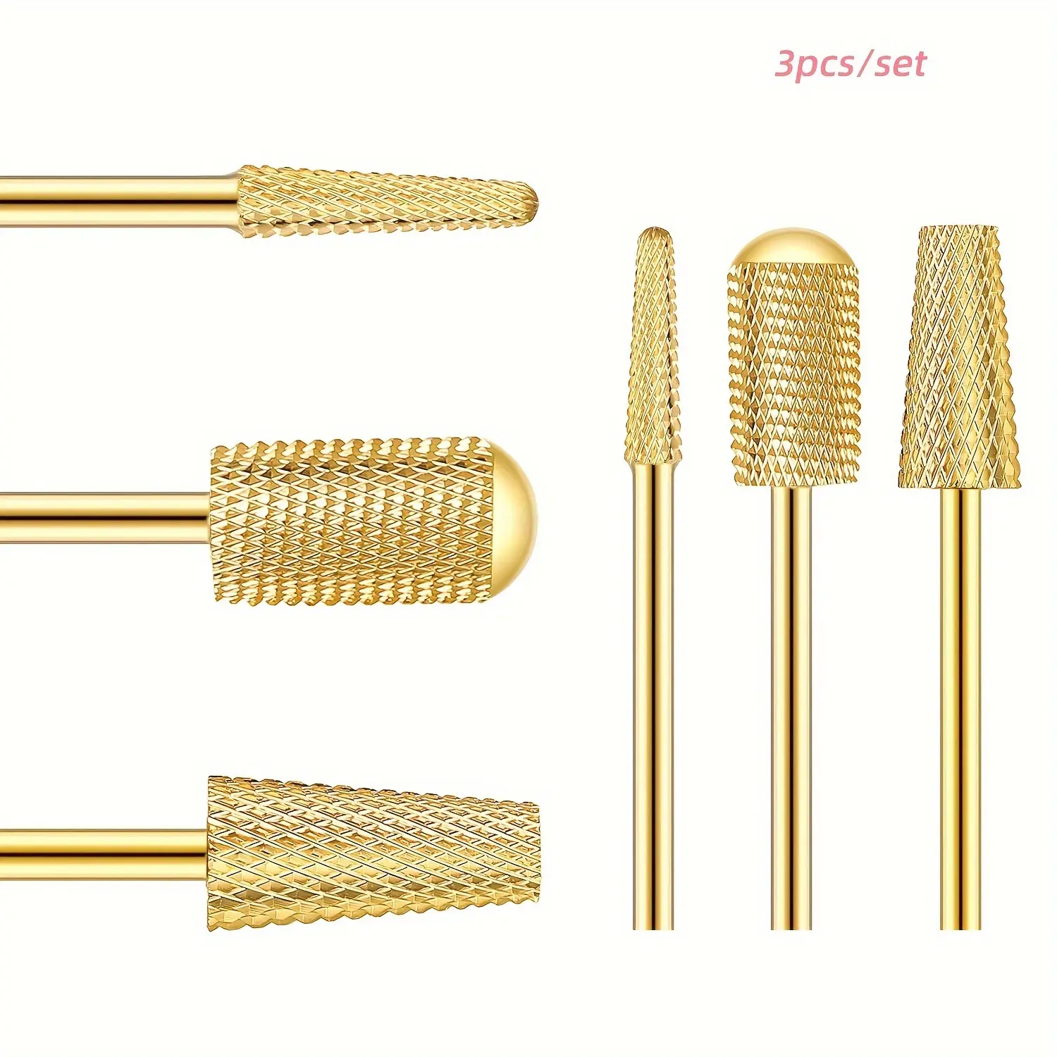 3pcs/set Nail Polishing Bits, Nail Drill Bits, Nail Polishing Cleaning Brush, Pedicure Remover For Acrylic Gel, Diy Pedicure, Nails Polishing Tools, Nail Art Tools, Nail Art Accessories